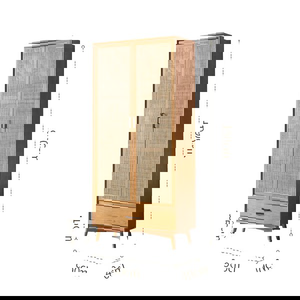 Vernon Rattan Wardrobe, Solid Wood-Rit Concept-Rit Concept