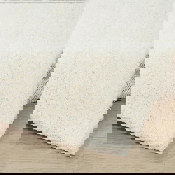 Livabliss Moda Shag-Solid Color Cream Plush Soft Pile Rug
