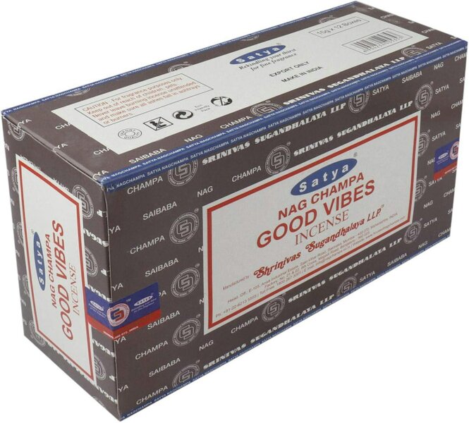 Satya Good Vibes Incense Sticks, 12 x 15g Packs