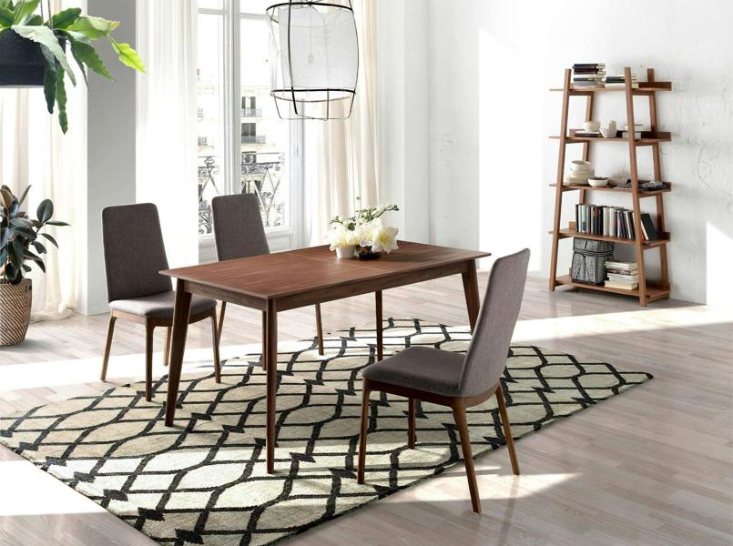Angel Cerdá Rectangular walnut extending dining table 1008