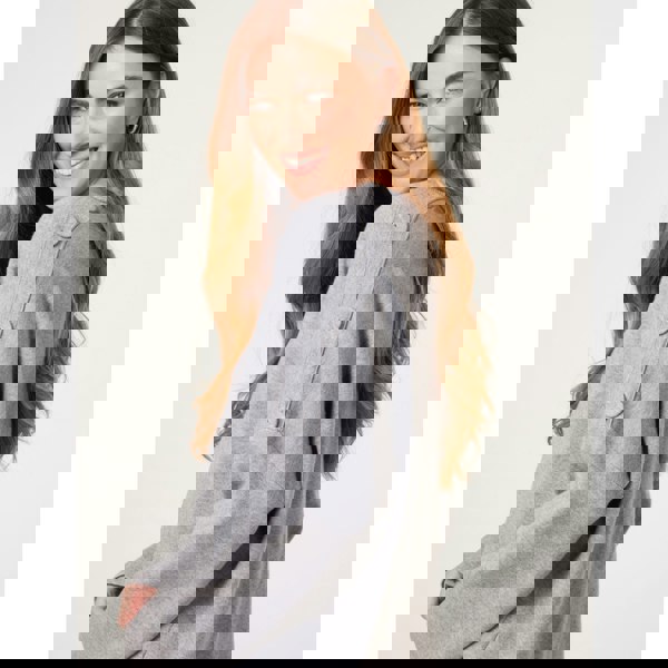 Blue Vanilla V Neck Button Jumper