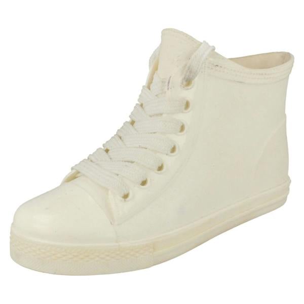 Spot On Ladies Spot On Lace Up Sneaker Style Ankle Wellington Boots