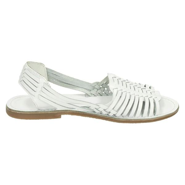 Leather Collection Ladies Leather Collection Flat Weaved Slingback Sandal
