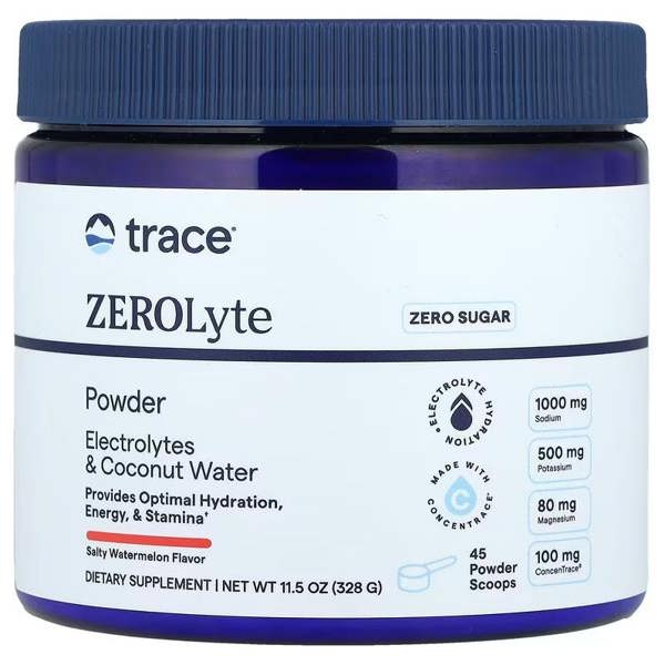 Trace Minerals ZEROLyte Powder, Salty Watermelon - 328g