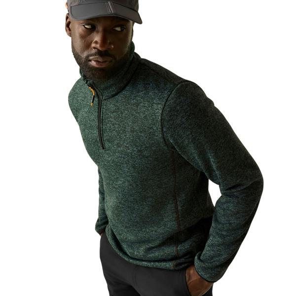 Regatta Mens Newhill Half Zip Fleece Top - Dark Forest Green - 