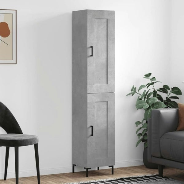 Berkfield Highboard Concrete Grey 34.5x34x180 cm Engineered Wood