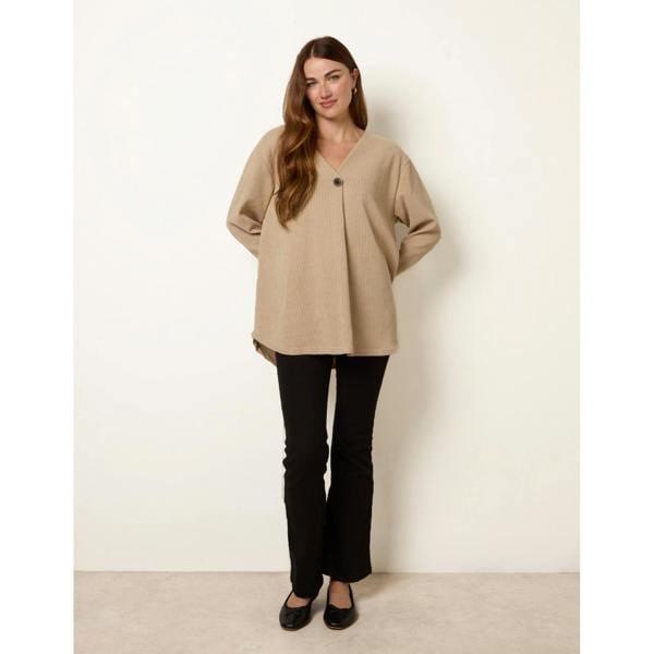 Blue Vanilla One Button Cord Rib Top