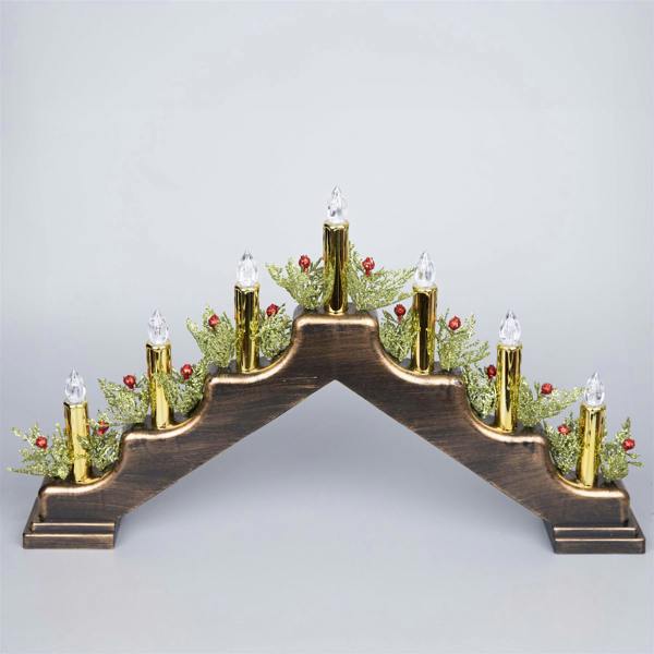 5cm Christmas Candle Bridge with 7 Warm LED Candles, Bronze Metallic Finish image 4