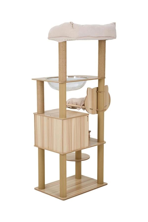 Living and Home Multi-Tier Cat Tree with Scratching Posts and Soft Corduroy Perches