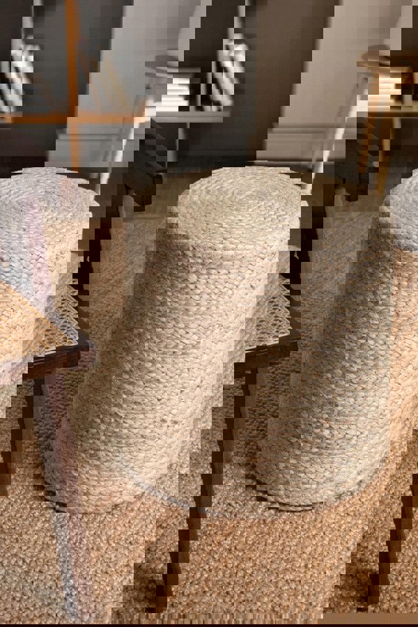 The Rugs Jutta Natural Jute Pouf - Handmade Boho Style