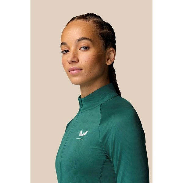 Castore 1/2 Zip Long Sleeve Top Polyester Women's Dark Turquoise