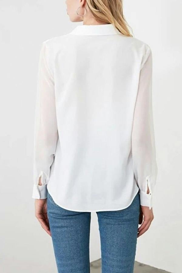 WOVCOR Woven Shirt with Transparent Sleeves