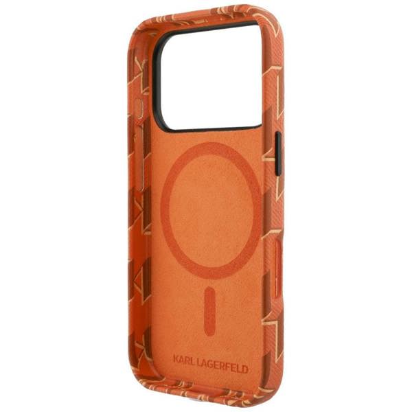 Karl Lagerfeld Monogram Logo Case with MagSafe for iPhone 17 Pro 6.3" Orange - KLHMP17L5PGKLMCO