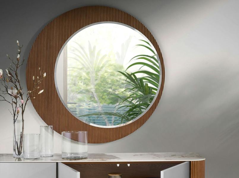 Angel Cerdá Round walnut wall mirror 3262
