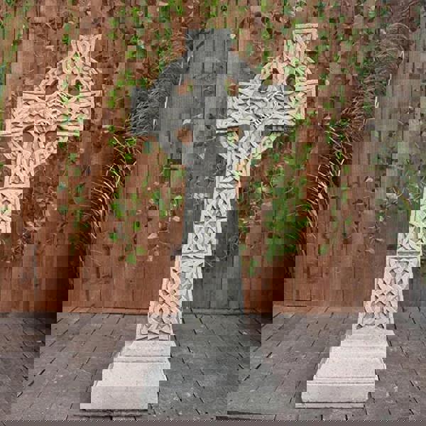 Amazingly Detailed Large Celtic Cross Garden Ornament