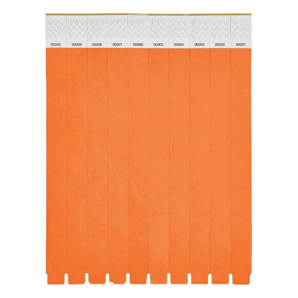 MidOcean Tyvek Wristband (Pack of 10) - Orange - 