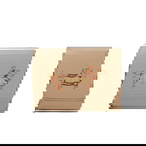 Kitise Dachshund Dog Embroidery Trifold Snap Coin Purse Wallet