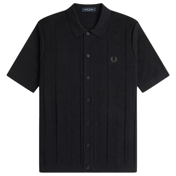 Fred Perry Button Through Short Sleeve Knitted Shirt