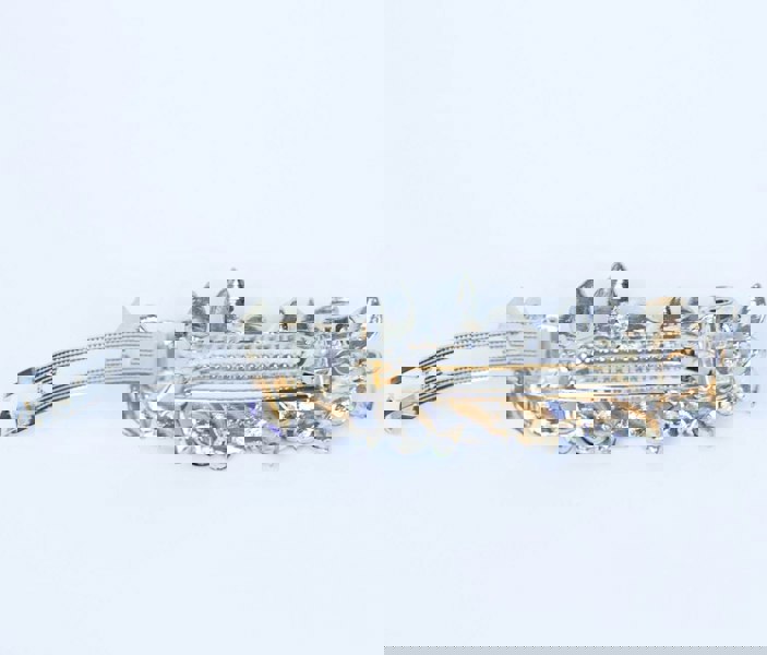 vintage hair clip leaf barrette open