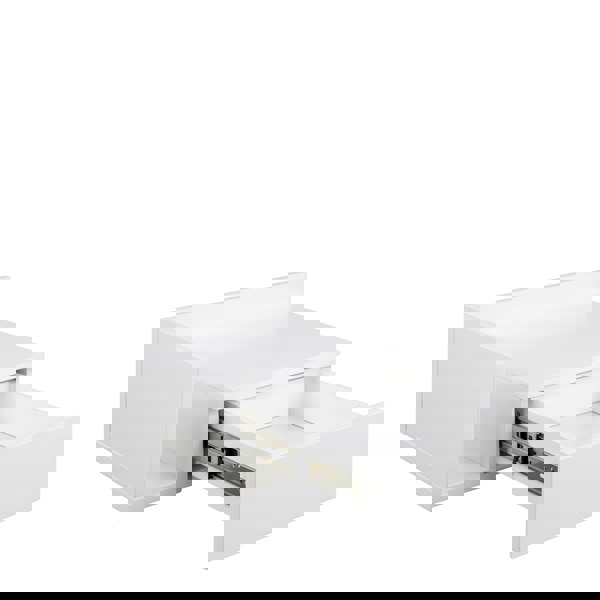 Furniture To Go Ashlan 1 Drawer Wall Mounted Square Bedside Table in White