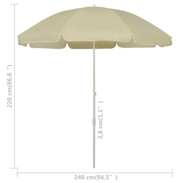 Berkfield Beach Umbrella Sand Yellow 240 cm