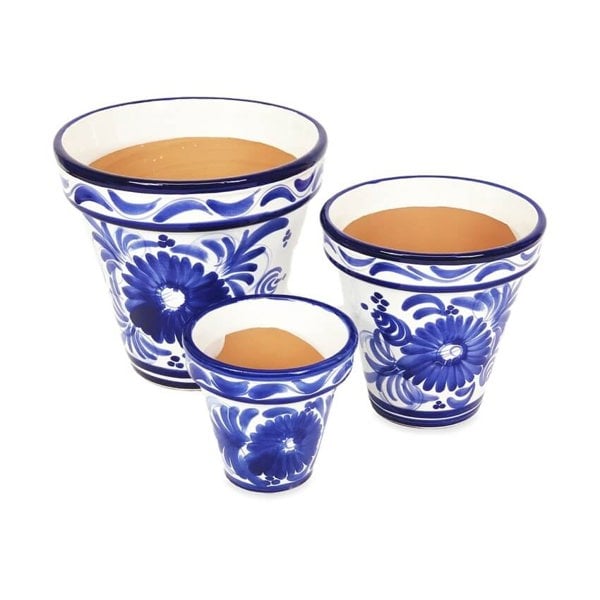 Verano-Ceramics-Set-of-3-Blue-Floral-Classic-Pots-16x14-23x22-29x27cm-image2