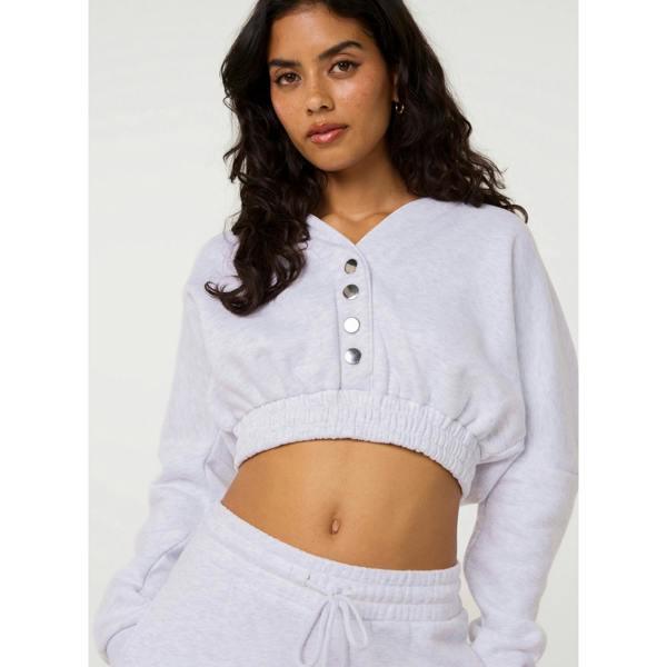 Pink Vanilla Fleece Lined Cropped Hoodie