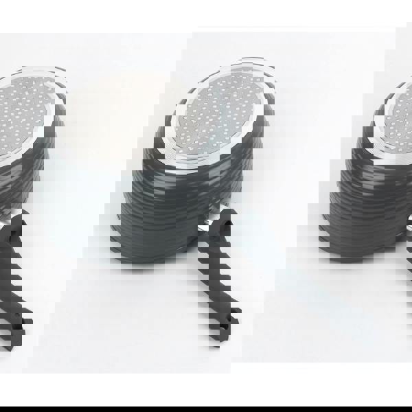 Gr8 Home Grey 8 Piece Ribbed Cookware Set Non Stick Induction Pans Saucepans Cooking Pots