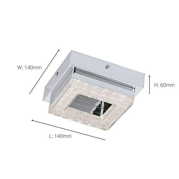 EGLO Fradelo LED Chrome/Crystal Wall And Ceiling Light