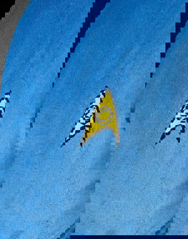 Star Trek Mens Blue Hooded Bathrobe