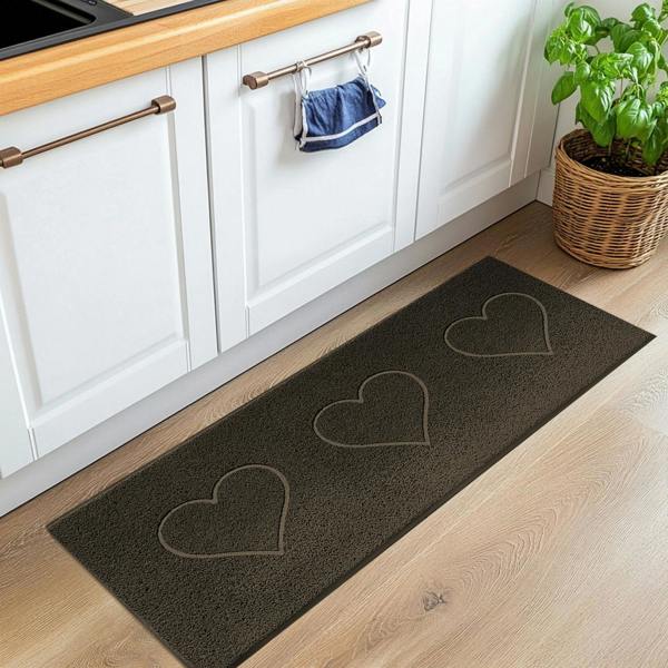 Nicoman Embossed Triple Heart Runner and Entrance Mat - Multiple Colours
