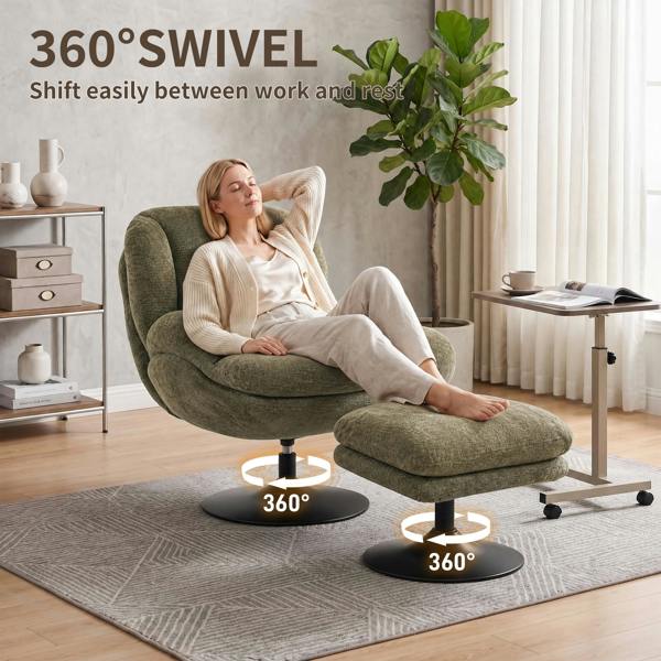 Accent Chair with Ottoman