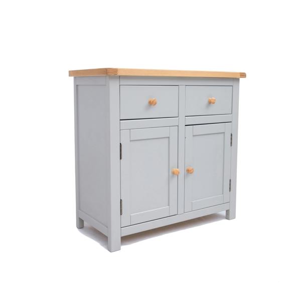 Cabinet Bits Argenta Light Grey 2 Drawer 2 Door Sideboard Wood Knob