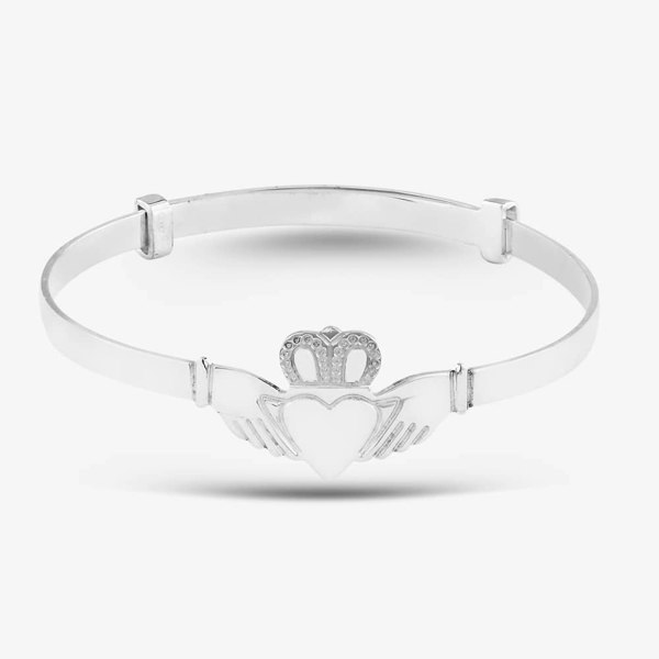 T. H. Baker Sterling Silver Claddagh Baby Bangle 8.36.0294
