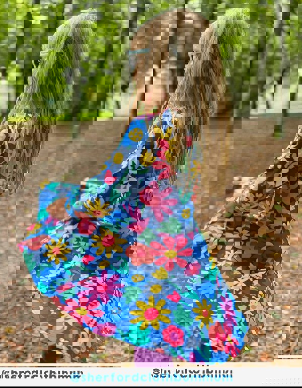 Organic Bold Floral Print Skater Dress - Toby Tiger UK Retail