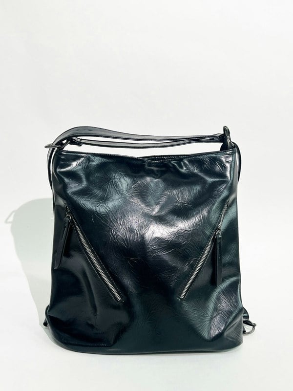 SVNX Hobo Shoulder Bag & Backpack in Black - 2 in 1
