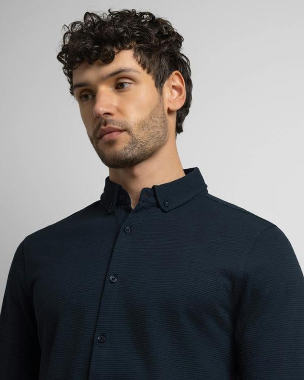Steel & Jelly Textured Long Sleeve Jersey Shirt