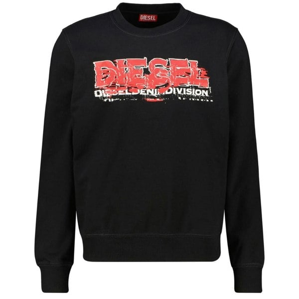 Diesel Stamp Division Logo Black Sweatshirt S