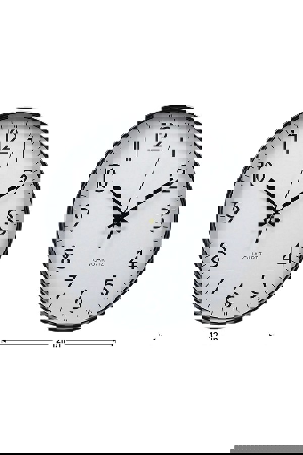 Living and Home 12 Inch Black Non-Ticking Wall Clock