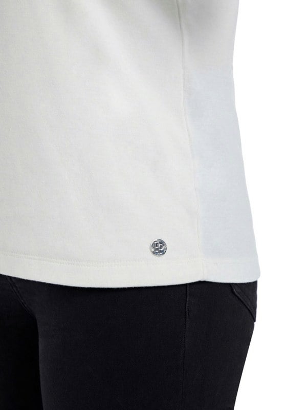 PennyPlain High Back V-neck Top - Ivory