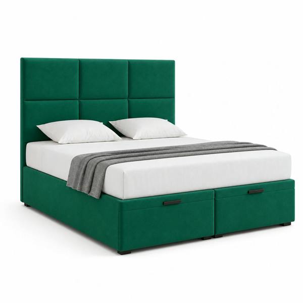 Great British Beds Valore Ottoman Divan Bed - Green Plush