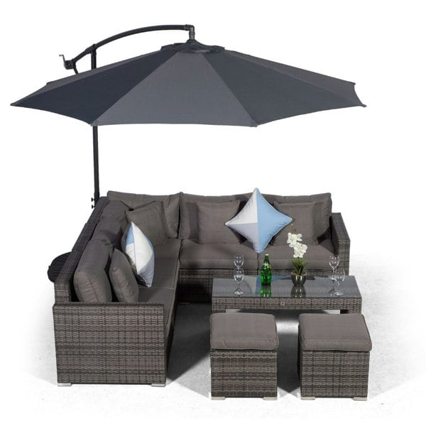 Giardino Havana Rattan 5 Seater Sofa Set with Coffee Table and 2 Stools