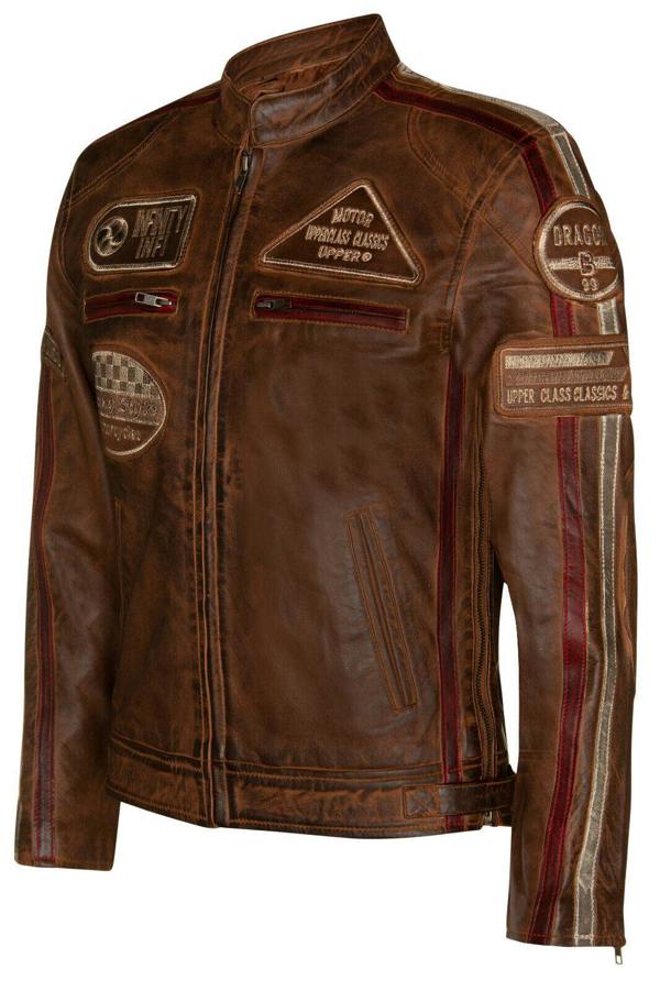 Infinity Leather Mens Racing Leather Biker Jacket-Portland