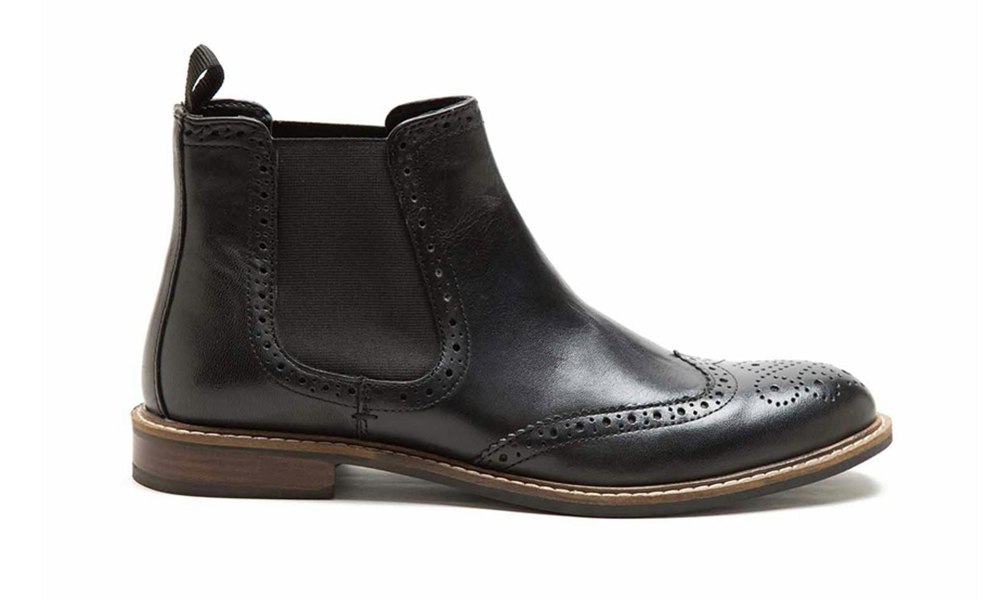 Thomas Crick Red Tape Crick Downton Brogue Mens Chelsea Pull On Leather