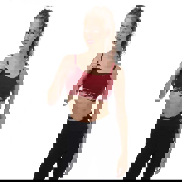 Lacoste Womens/Ladies Bandeau Sports Bra - Burgundy - 