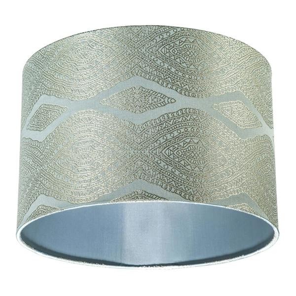 Sophisticated Duck Egg Lamp Shade with Intricate Geometric Pattern Image 4