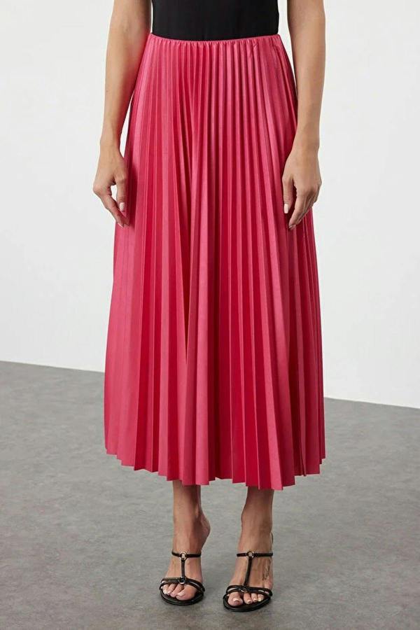 WOVCOR Pleated Maxi Stretch Knit Skirt
