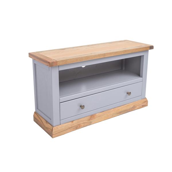Cabinet Bits Biccari Grey 1 Drawer TV Cabinet Brass Knob