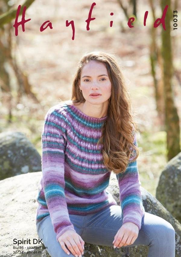 Hayfield Spirit DK Knitting Pattern 10033, Sweaters for Women, 32 - 42 Inches