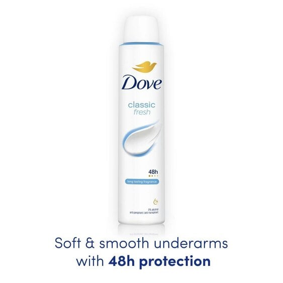 Dove Anti-Perspirant Deodorant Classic 12x200ml, 48H Sweat Protection for Women